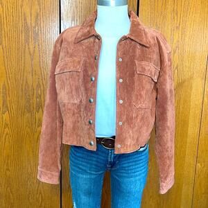 Blank NYC Rust Suede Bomber Jacket